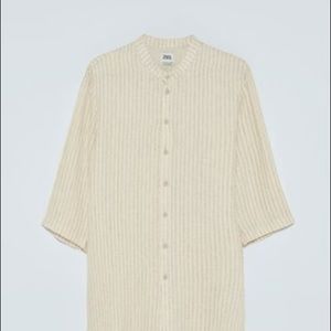 Zara men striped linen shirt